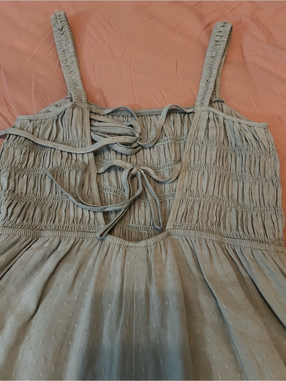 Le Lis Light Sage Green Smocked Romper. Size S. - Picture 6 of 7